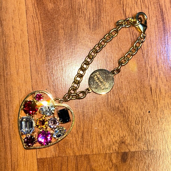 NWOT Samantha Thavasa Chunky Rhinestone Heart Bag Charm